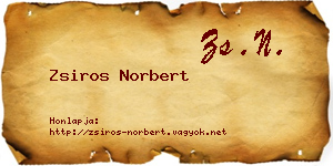 Zsiros Norbert névjegykártya