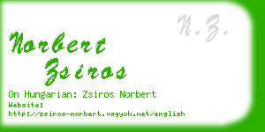norbert zsiros business card